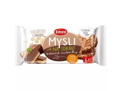 Emco ovesné sušenky čokonugátové 60g