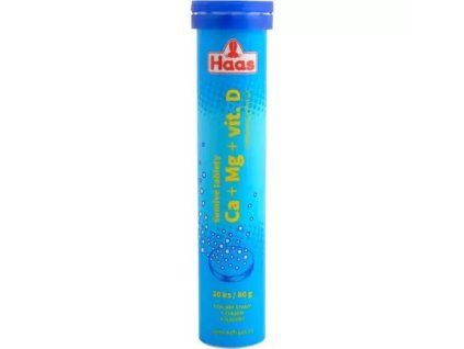 Haas šumivé tabletky ca+mg+vitamín d 80g