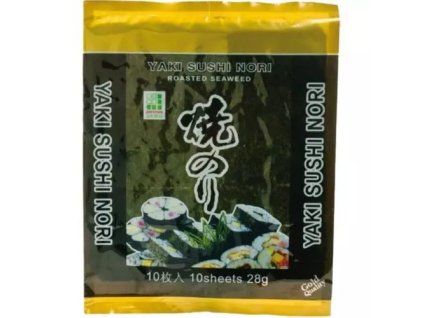 Yaki Nori Řasy mořské 10 plátků 25g zlaté (LA CUON SUSHI)