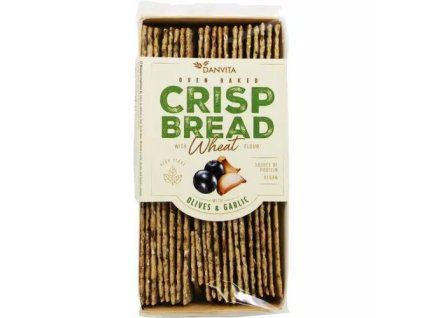 Danvita křehký chléb pšeničný olivy+česnek 130g