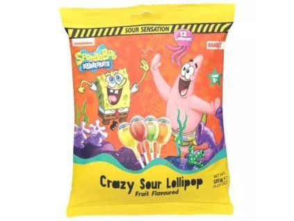 Kandiz lízátka spongebob crazy sour bag 120g