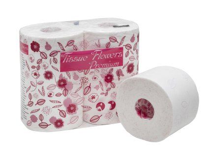 Toaletní papír CELTEX Flowers Premium 3vrstvy,300 útržků- 4ks