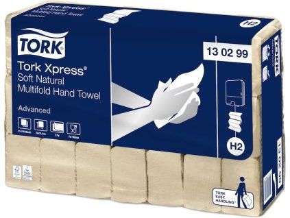 Bio papírové ručníky skládané TORK Xpress splachovatelné Natural H2 3780ks - 1krt
