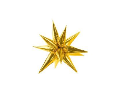 Balónek fóliový 70 cm 3D Star zlatá 1 ks