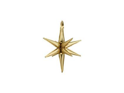 Balónek fóliový 50 cm 3D Star zlatá 1 ks