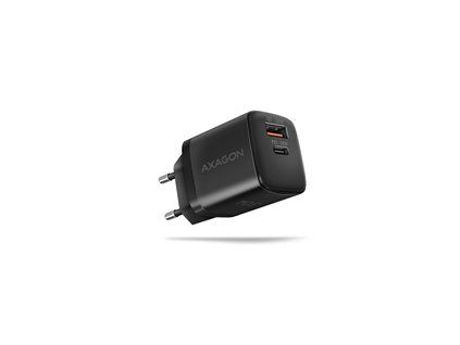 AXAGON ACU-PQ30, Sil nabíječka do sítě 30W, 2x port (USB-A + USB-C), PD3.0/PPS/QC4+/SFC/AFC/Apple, černá