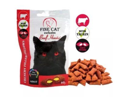 FineCat exclusive plněné polštářky hovězí k /14/ 60g