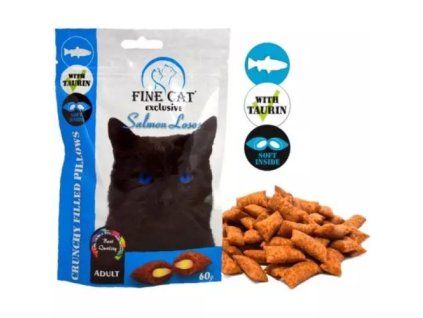 FineCat exclusive plněné polštářky losos k /14/ 60g