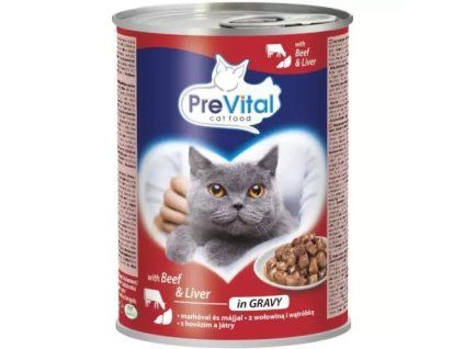 PreVital kousky hovězí, játra v omáčce 415g