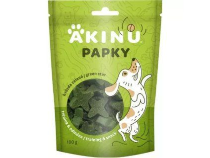 Akinu papky pamlsky hvězda zelená 100g