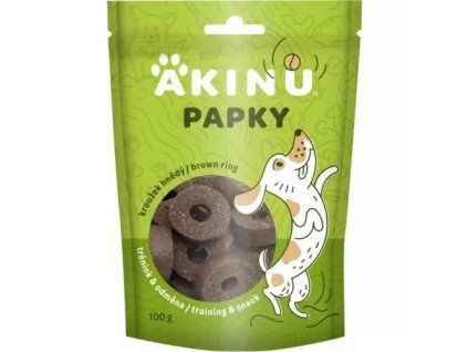 Akinu papky pamlsky kroužek hnědý 100g