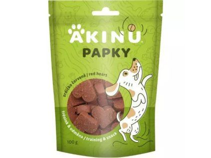 Akinu papky pamlsky srdíčko červené 100g