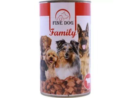 FineDog Family konzerva s hovězím 1,24kg