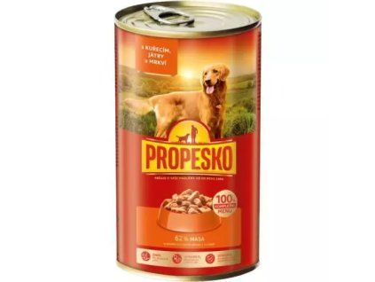 Propesko kousky kuře,játra,mrkev omáčka 1,24kg