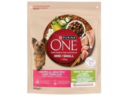 Purina One mini granule weight control dog s krůtou 800g