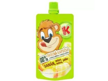 Kubík 100% ovocná kapsička banán jablko mrkev 100g