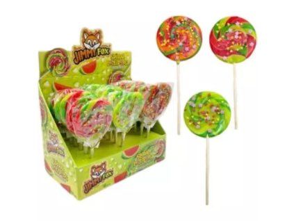 JimmyFox lízátko spiral watermelon with sprinkles /18/ 50g
