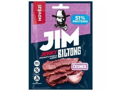Jim jerky biltong hovězí česnek 20g