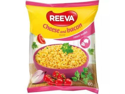 REEVA instantní nudle s příchutí sýru a slaniny 60g