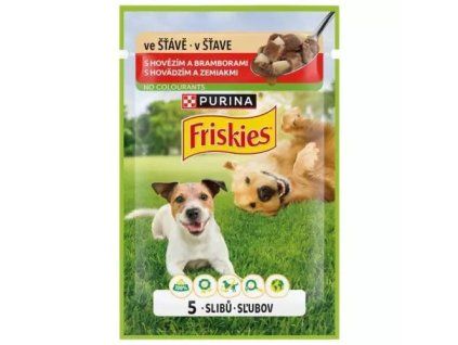 Friskies kapsička 85g adult s hovězím a bramborami ve šťávě 85g
