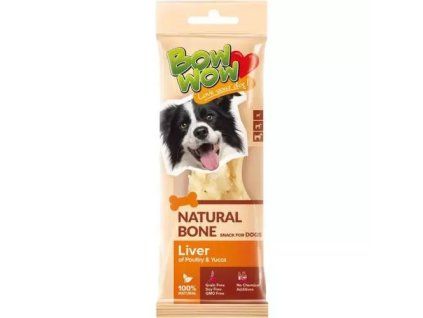 BowWow naturální kost 1ks yucca+játra sáček 24g