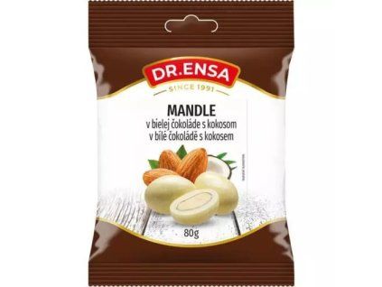 Dr. Ensa mandle v bílé čokoládě s kokosem 80g