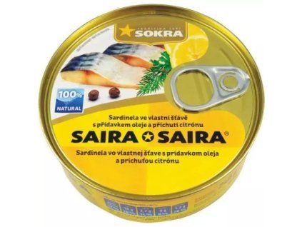 Saira sardinela ve vlastní štávě s příchutí citrónu 240g