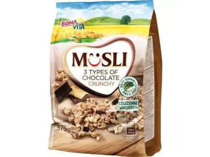 BonaVita Mysli zapékané Crunchy 3 druhy čokolády 375g