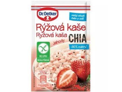Dr.Oetker rýžová kaše chia,jahody bez lepku 50g