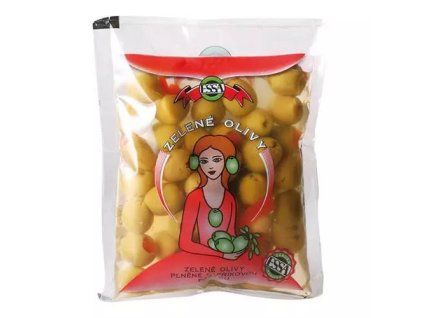 Essa olivy zelené s papričkou sáček 180g