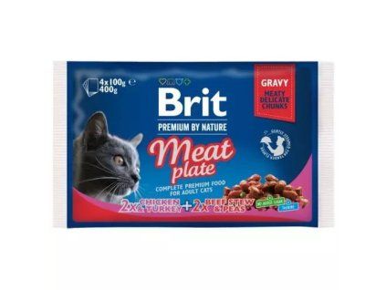 Brit Premium kapsičky mp meat plate @4x100g