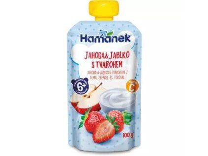 Hamánek kapsička jahoda, jablko s tvarohem 100g