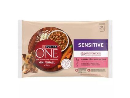 Purina One mini kapsičky mp sensitive losos ve šťávě @4x85g
