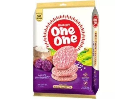 One One rýžové krekry s příchutí fialových sladkých brambor 116g (BANH GAO KHOAI TIM)