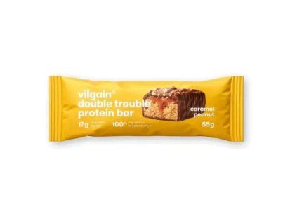 Vilgain Proteinová tyčinka double trouble salted caramel peanut 55g