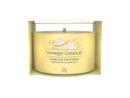 YANKEE CANDLE PLNĚNÁ VOTIVNÍ SVÍČKA VE SKLE VANILLA CUPCAKE
