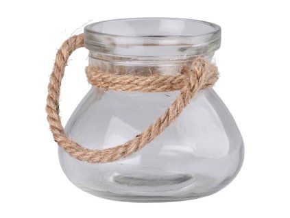 Závěsná skleněná lampa s lanem, 115 mm