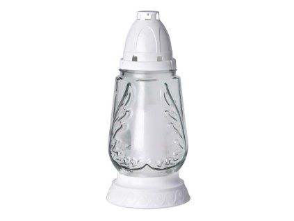 Hřbitovní sklo 24,5 cm vklad 100g 36h. zdobené