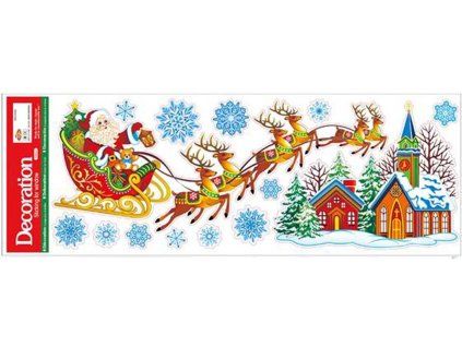 Okenní fólie 210×595 mm – Santa, barevná