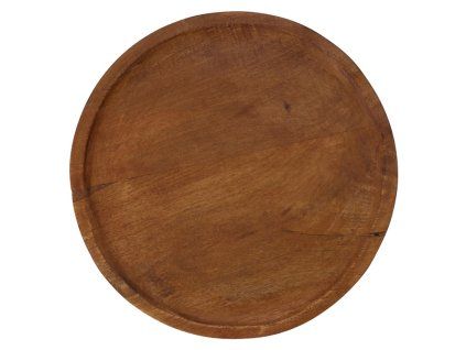 Dřevěný tác oválný 280x280x15 mm – přírodní, hnědý