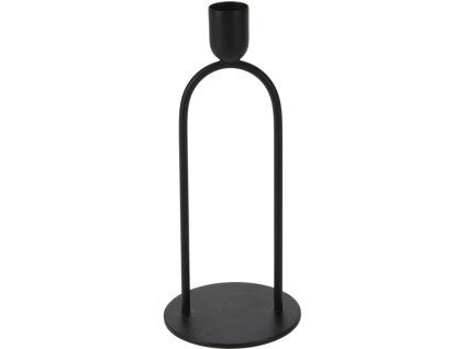 Železný svícen na kónickou svíčku 80x190mm, černý
