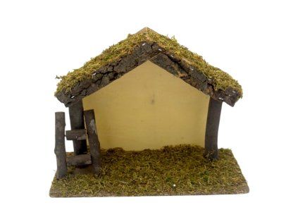 Betlém bez figurek 230x170 mm dřevěný s mechem
