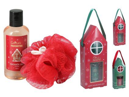 Dárková sada do koupelny 1x100ml sprchový krém + 1xhoubička 15g na mytí, mix barev