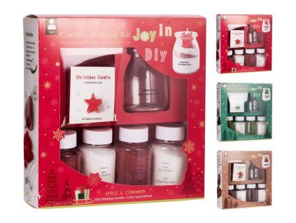 Dárková sada ve skle – vonná svíčka 60×70 mm + sklo 100 ml + 4× granulovaný vosk, mix vůní a barev