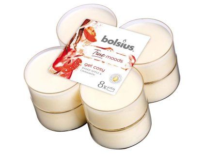 Bolsius Aromatic 2.0 Vonné čajové svíčky Maxi 8ks, Get cosy