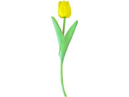 Umělý tulipán 34 cm – žlutá dekorativní květina