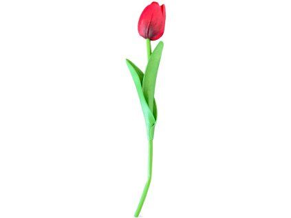 Umělý tulipán 34 cm – červená dekorativní květina
