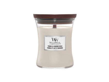 WoodWick Tonka & Almond Milk svíčka střední
