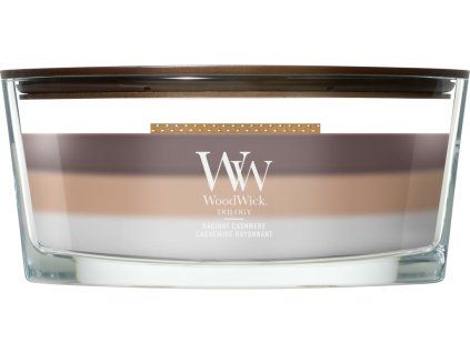 WoodWick Trilogy Radiant Cashmere svíčka loď