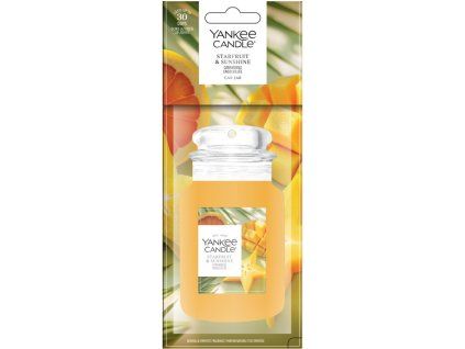 YANKEE CANDLE STARFRUIT & SUNSHINE VŮNĚ DO AUTA - PAPÍROVÁ VISAČKA